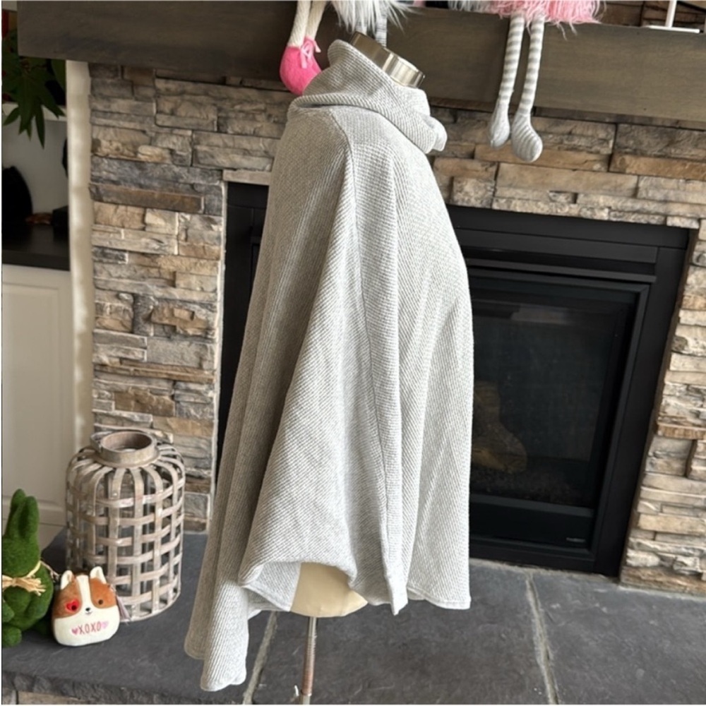 J. Jill Soft Gray Cowl Neck Poncho Top - Picture 5 of 10